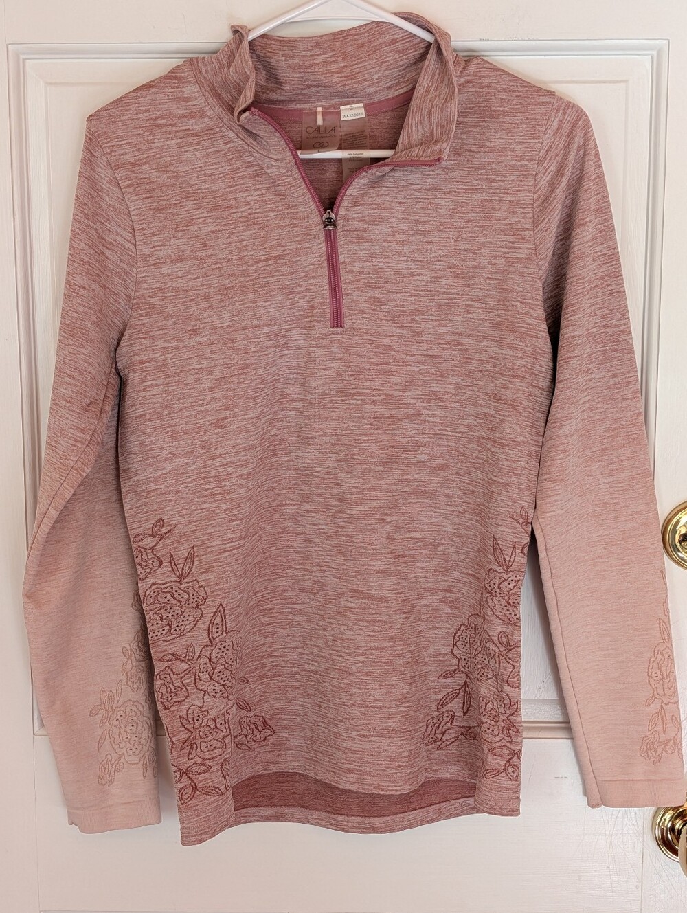 Calia by Carrie Underwood Floral Long Sleeve Mesa Rosa Ombré Mock Neck Size L